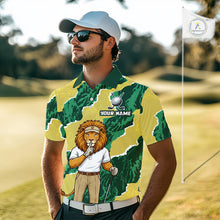 Load image into Gallery viewer, Custom Green Lion Mens Golf Polo Shirts, Lion Golf Team Jerseys NHT1041