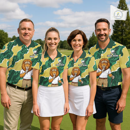Custom Green Lion Mens Golf Polo Shirts, Lion Golf Team Jerseys NHT1041