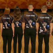 Load image into Gallery viewer, Men's Custom Otter Bowling Polo Shirt &amp; 1/4 Zip Pullover Personalized Team Jersey With Name Gift NHT1202