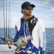 Load image into Gallery viewer, Crappie Fishing Jersey Personalized Name Hooded Fishing Shirt, Angler Tournament Fishing Apparel NHT868