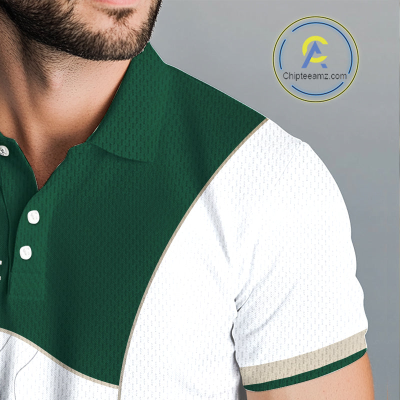 Green White Golf Ball Mens Golf Polo Shirts Custom Golf Clothing For Gentleme NHT883