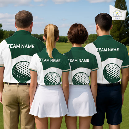 Green White Golf Ball Mens Golf Polo Shirts Custom Golf Clothing For Gentleme NHT883