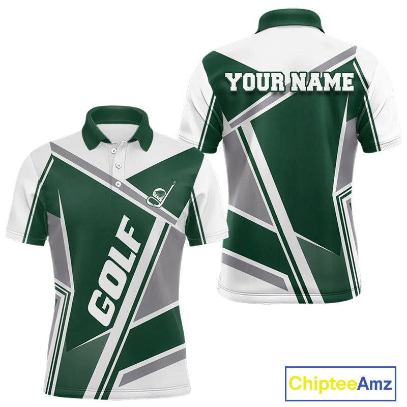Green Mens Golf Polo Shirt Custom Golf Shirts For Team Personalized Golf Gifts NHT721