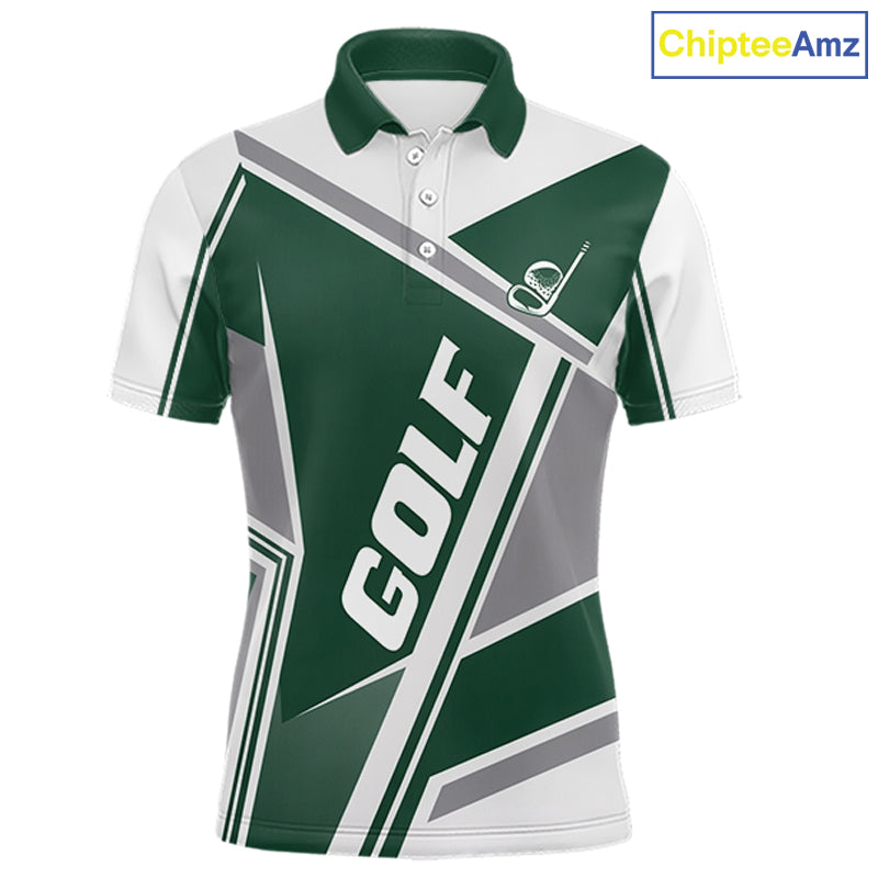 Green Mens Golf Polo Shirt Custom Golf Shirts For Team Personalized Golf Gifts NHT721