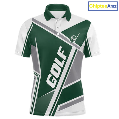 Green Mens Golf Polo Shirt Custom Golf Shirts For Team Personalized Golf Gifts NHT721
