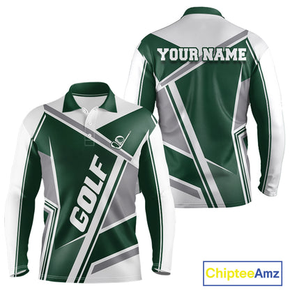Green Mens Golf Polo Shirt Custom Golf Shirts For Team Personalized Golf Gifts NHT721