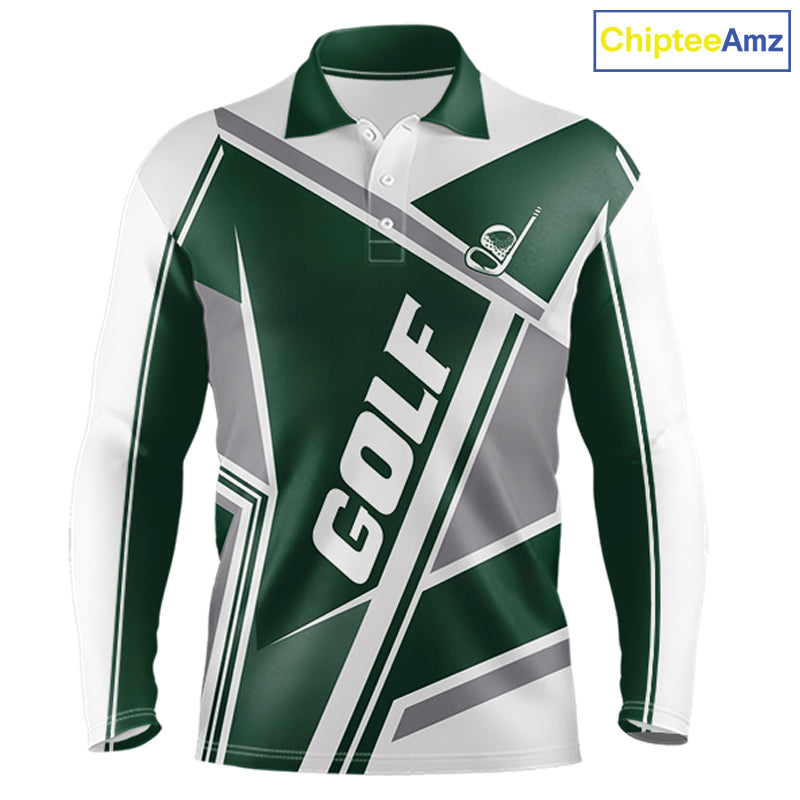 Green Mens Golf Polo Shirt Custom Golf Shirts For Team Personalized Golf Gifts NHT721