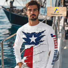 Load image into Gallery viewer, Texas Fishing Shirt Long Sleeve Patriotic Texas Flag UV Protection Fishing Apparel