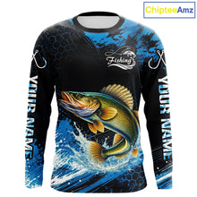 Load image into Gallery viewer, Custom Walleye Fishing Jersey long sleeve with walleye-inspired graphic and performance fit.