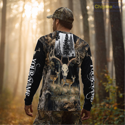 Deer Hunting Gift, Personalized Whitetail Deer Hunting 3D All Over Printed Camo Hoodie NHT361