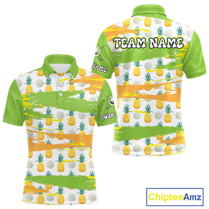 Personalized Pineapple Pattern Mens Golf Polo Shirts Team Golf Clothes Best Golf Gifts NHT753