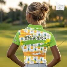 Load image into Gallery viewer, Personalized Pineapple Pattern Womens Golf Polo Shirts Team Golf Clothes Best Golf Gifts NHT753