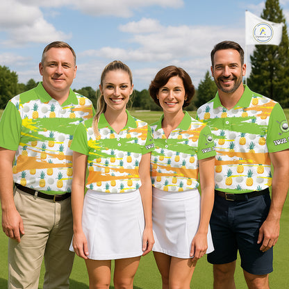 Personalized Pineapple Pattern Mens Golf Polo Shirts Team Golf Clothes Best Golf Gifts NHT753