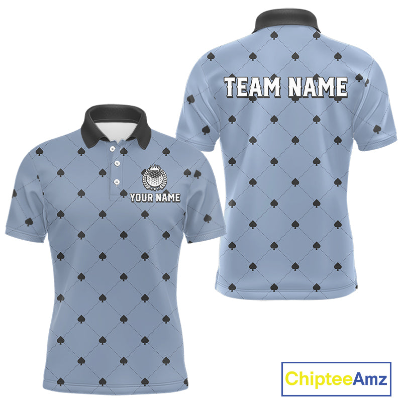 Personalized Mens Golf Jersey Spade Argyle Pattern, Performance Sportswear Golf Polo Shirt NHT755