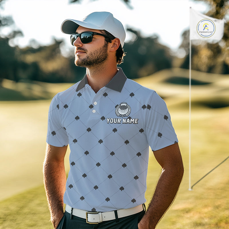Personalized Mens Golf Jersey Spade Argyle Pattern, Performance Sportswear Golf Polo Shirt NHT755