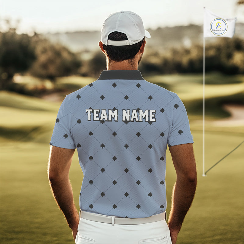 Personalized Mens Golf Jersey Spade Argyle Pattern, Performance Sportswear Golf Polo Shirt NHT755