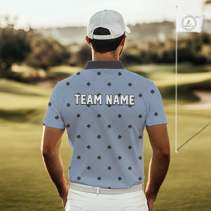 Personalized Mens Golf Jersey Spade Argyle Pattern, Performance Sportswear Golf Polo Shirt NHT755