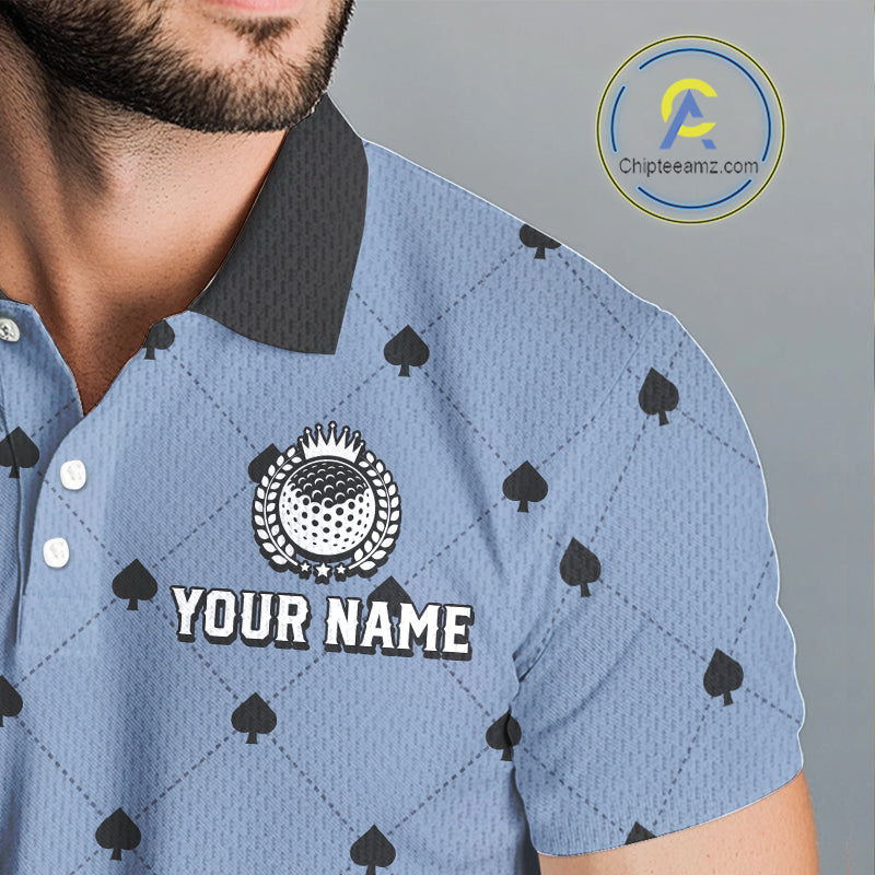 Personalized Mens Golf Jersey Spade Argyle Pattern, Performance Sportswear Golf Polo Shirt NHT755