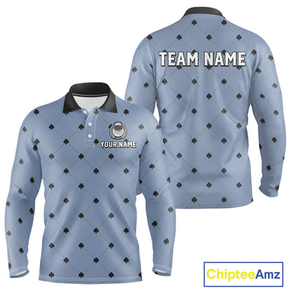 Personalized Mens Golf Jersey Spade Argyle Pattern, Performance Sportswear Golf Polo Shirt NHT755