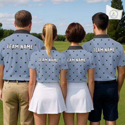 Personalized Mens Golf Jersey Spade Argyle Pattern, Performance Sportswear Golf Polo Shirt NHT755