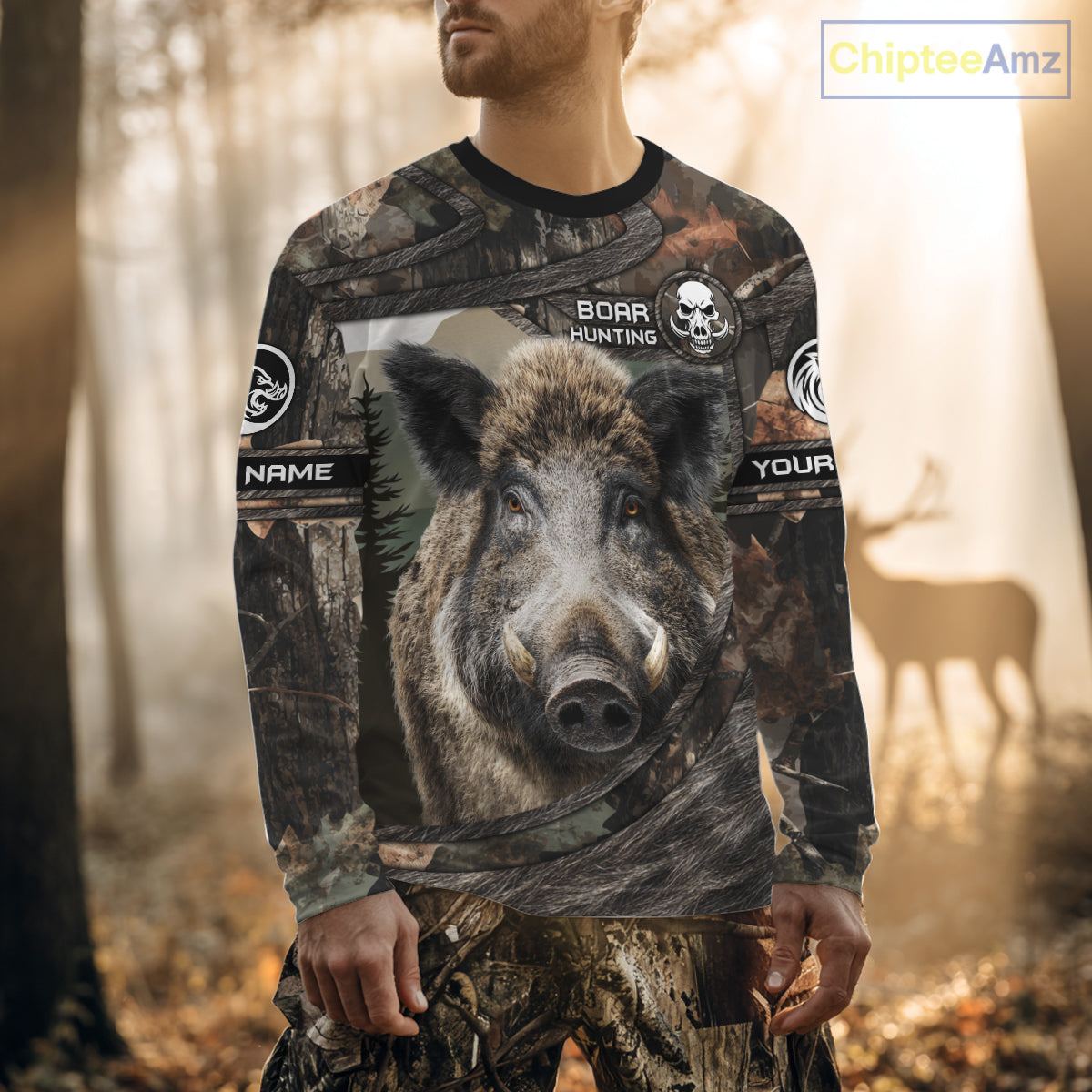 Personalized Wild Boar Hunting Camo Full Printing Shirts Wild Hog Hunting Gift for Hunters NHT142