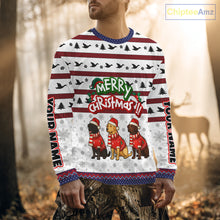 Load image into Gallery viewer, Custom Merry Christmas Shirt – Personalized Duck Hunting Christmas Shirt with Custom Name NHT309