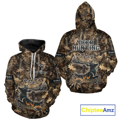 Best Deer Hunting Shirt 3D All-Over Print with Deer Forest Camo, Hunting Hoodie For Men NHT374