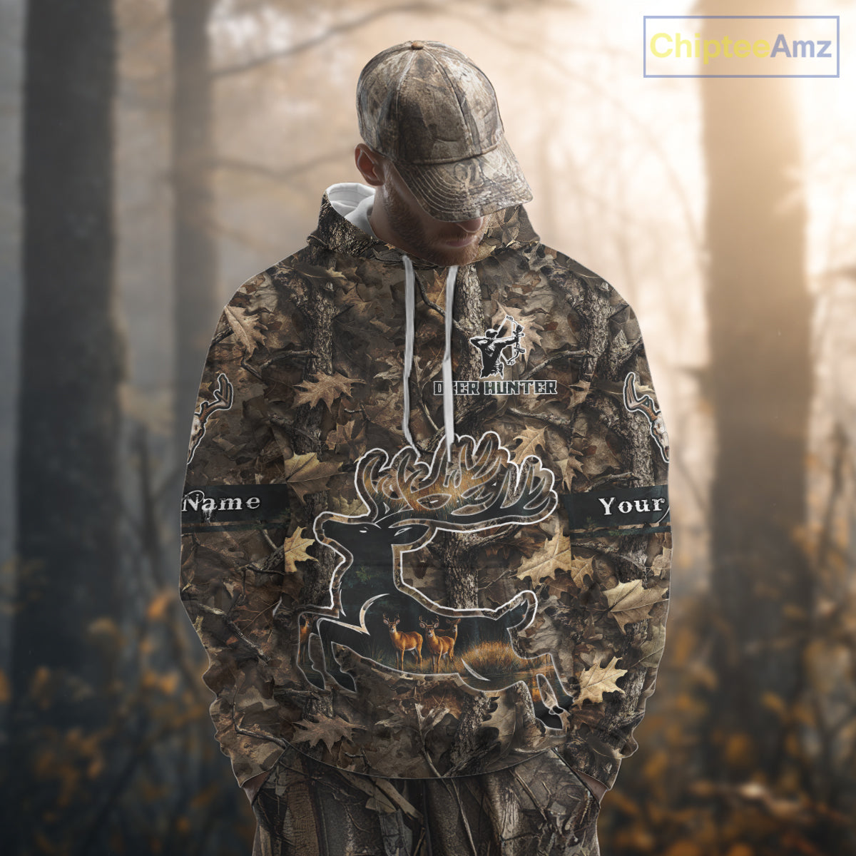 Best Deer Hunting Shirt 3D All-Over Print with Deer Forest Camo, Hunting Hoodie For Men NHT374