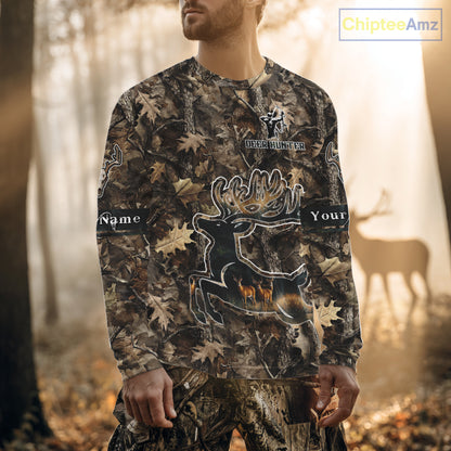 Best Deer Hunting Shirt 3D All-Over Print with Deer Forest Camo, Hunting Hoodie For Men NHT374