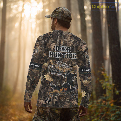 Best Deer Hunting Shirt 3D All-Over Print with Deer Forest Camo, Hunting Hoodie For Men NHT374