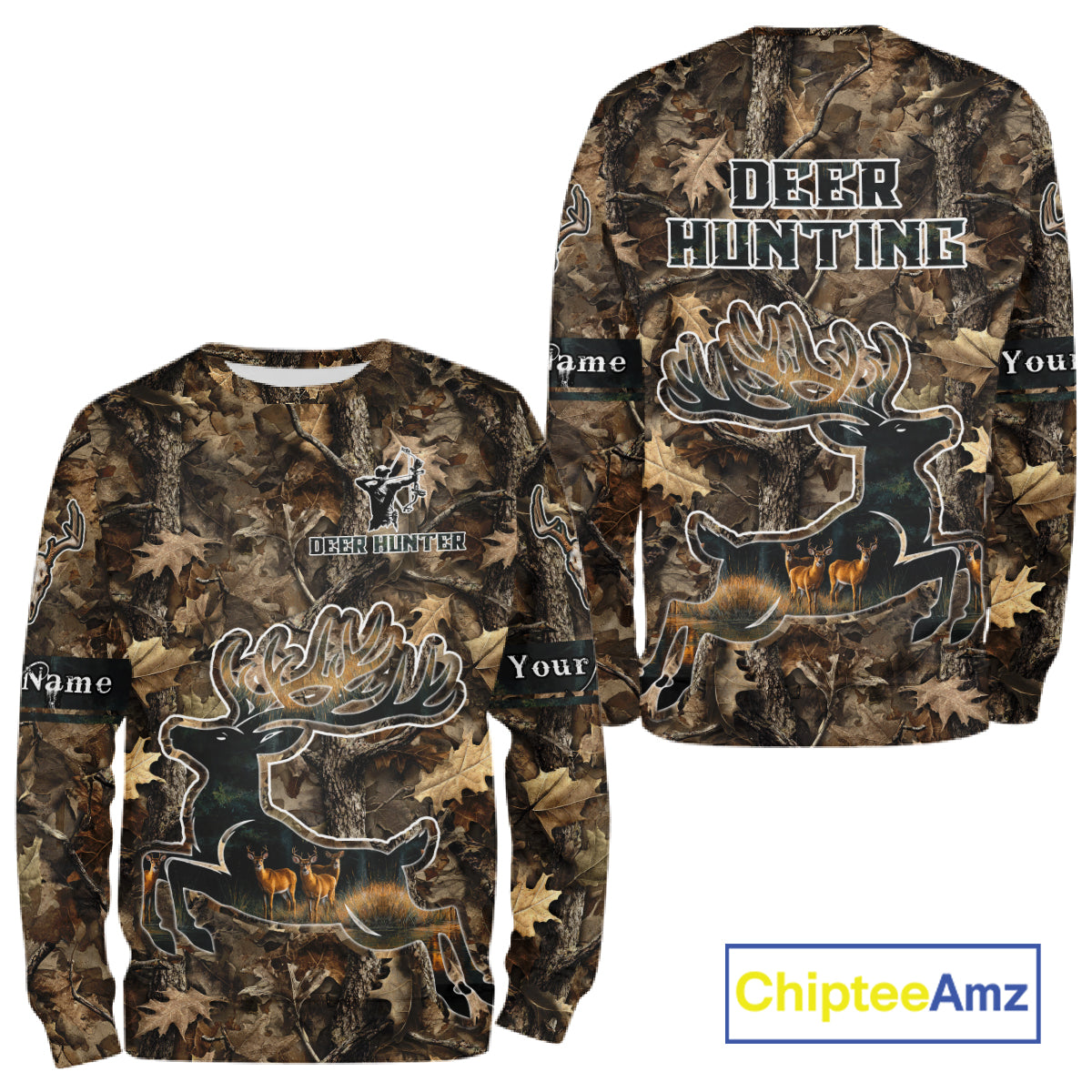 Best Deer Hunting Shirt 3D All-Over Print with Deer Forest Camo, Hunting Hoodie For Men NHT374