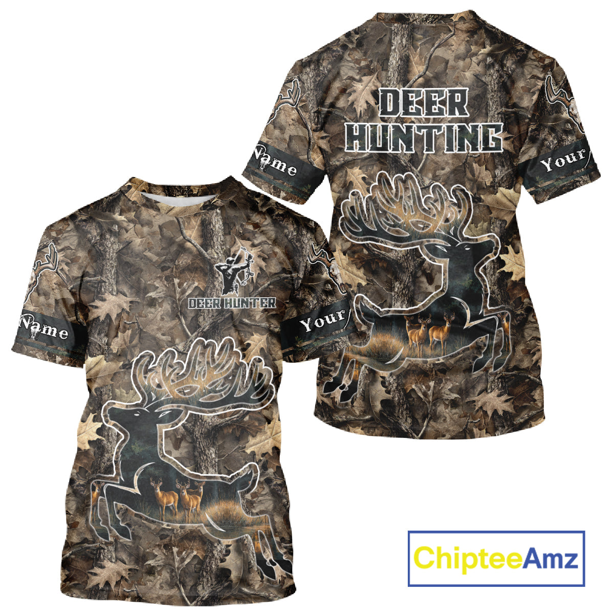 Best Deer Hunting Shirt 3D All-Over Print with Deer Forest Camo, Hunting Hoodie For Men NHT374