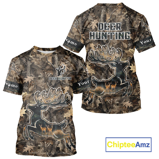 Best Deer Hunting Shirt 3D All-Over Print with Deer Forest Camo, Hunting Hoodie For Men NHT374