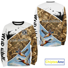 Load image into Gallery viewer, Mallard Duck Hunting Shirts, Best Hoodie Hunting Gifts, Duck Hunting Camo Shirts NHT375