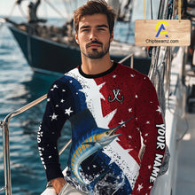 Load image into Gallery viewer, Personalized Texas Flag Sailfish Fishing Shirt Jerseys, Texas Sailfish Fishing Shirts Long Sleeve For Men NHT763