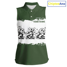 Load image into Gallery viewer, Funny Sleeveless Womens Golf Polo Shirt Green And White Golf Balls Personalized Golf Shirts For Womens NHT787