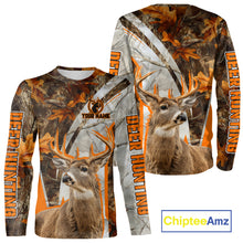 Load image into Gallery viewer, Whitetail Deer Hunting 3D All-Over Print Shirt with Deer Buck, Orange Camo for Deer Hunters NHT249