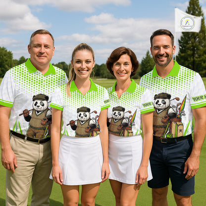 Personalized Vintage Panda Gentleman Golf Polo, Performance Golf Jersey For Men NHT957
