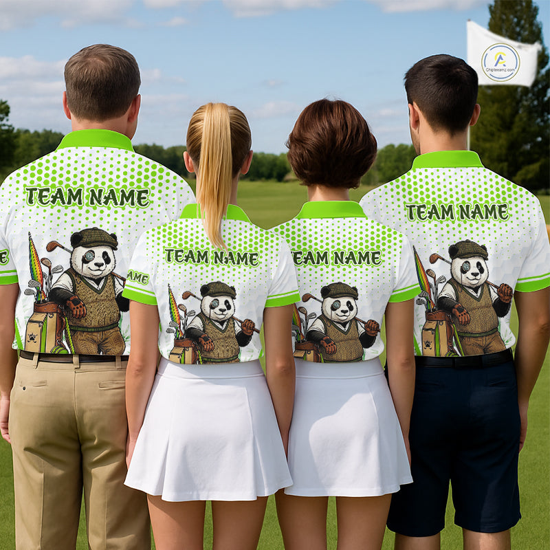 Personalized Vintage Panda Golf Polo, Performance Golf Jersey For Womens NHT957