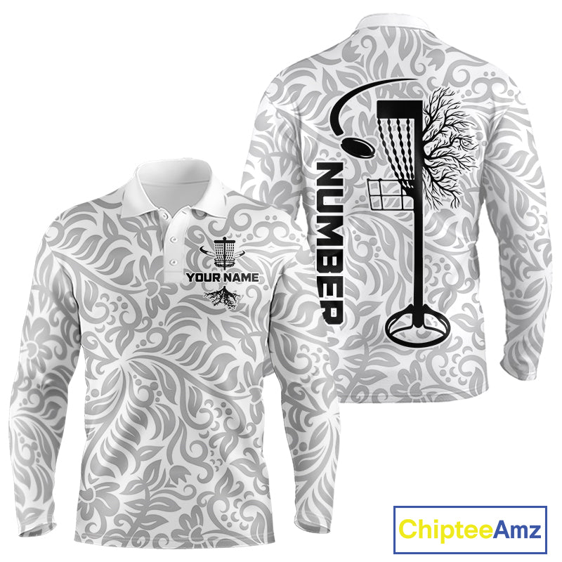 Disc Golf Polo Shirt With Clean Monochrome Design, Customizable Name, Unisex Sports Jersey For Men NHT805