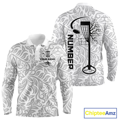 Disc Golf Polo Shirt With Clean Monochrome Design, Customizable Name, Unisex Sports Jersey For Men NHT805