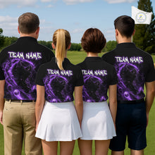 Load image into Gallery viewer, Purple Grim Reaper Mens Golf Polo Shirt – Personalized Team Name Gothic Golf Jersey NHT1145