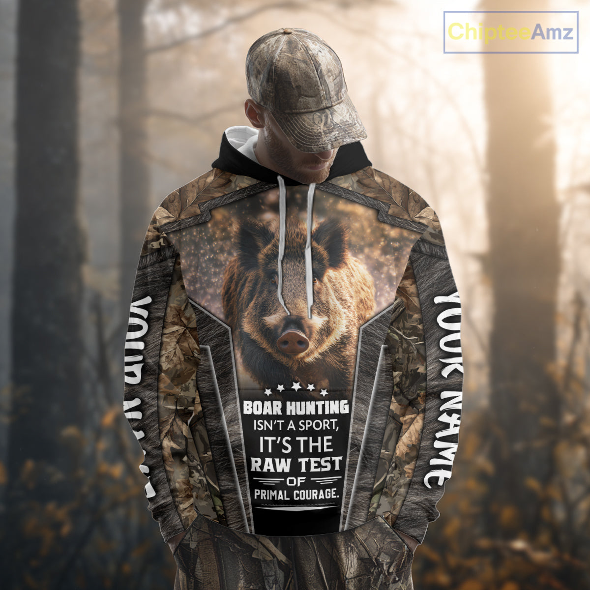 Personalized Wild Boar Hunting Shirt Camouflage Custom Name Hunting Clothes For Hunters NHT177