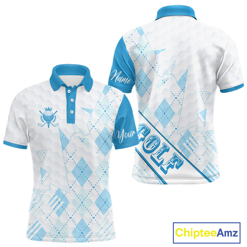 Personalized Golf Shirt Argyle Style – Custom Name Polo, Gift For Dad, Golfer Gift Idea NHT671
