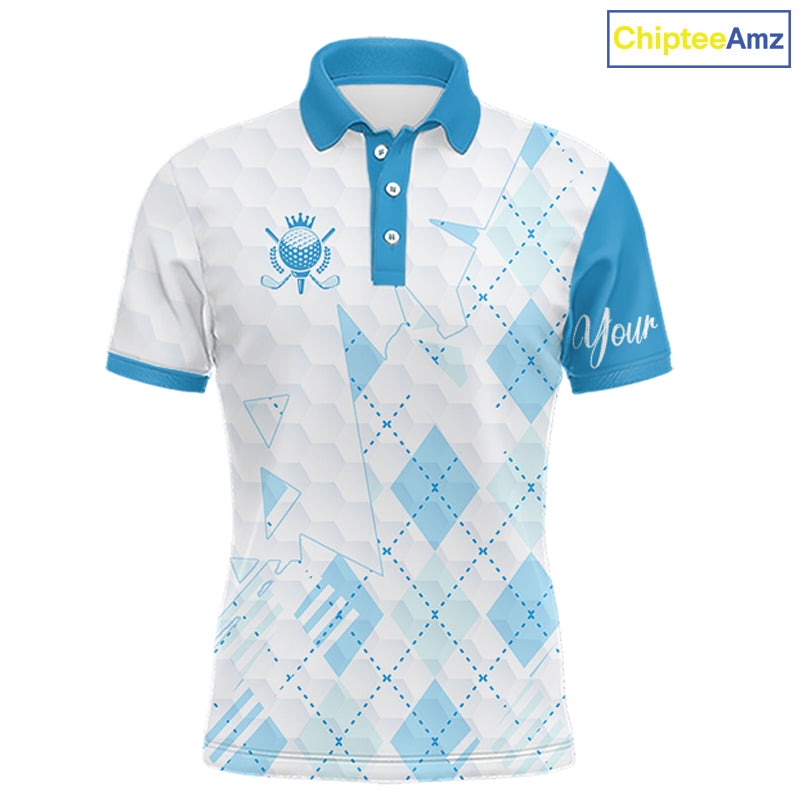 Personalized Golf Shirt Argyle Style – Custom Name Polo, Gift For Dad, Golfer Gift Idea NHT671