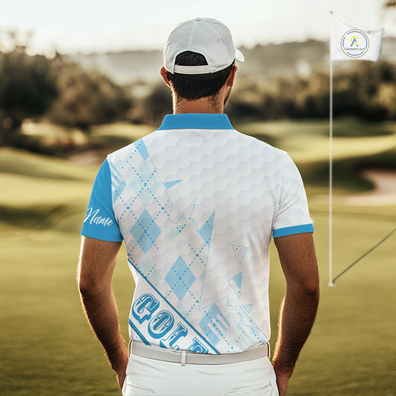 Personalized Golf Shirt Argyle Style – Custom Name Polo, Gift For Dad, Golfer Gift Idea NHT671