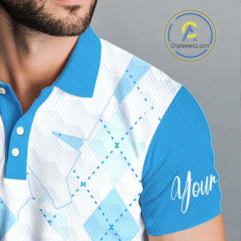 Personalized Golf Shirt Argyle Style – Custom Name Polo, Gift For Dad, Golfer Gift Idea NHT671