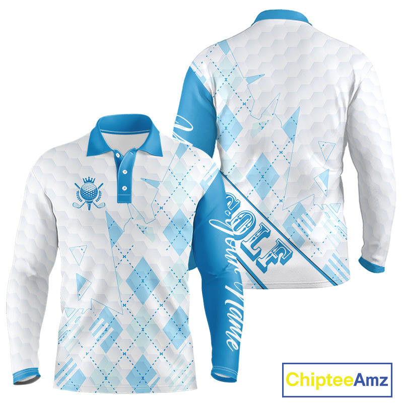 Personalized Golf Shirt Argyle Style – Custom Name Polo, Gift For Dad, Golfer Gift Idea NHT671