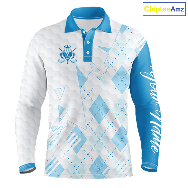 Personalized Golf Shirt Argyle Style – Custom Name Polo, Gift For Dad, Golfer Gift Idea NHT671
