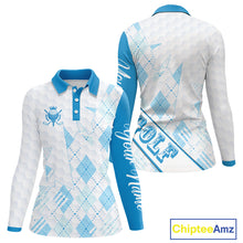 Load image into Gallery viewer, Personalized Womens Golf Shirt Argyle Style – Custom Name Polo, Gift For Mom, Golfer Gift Idea NHT671